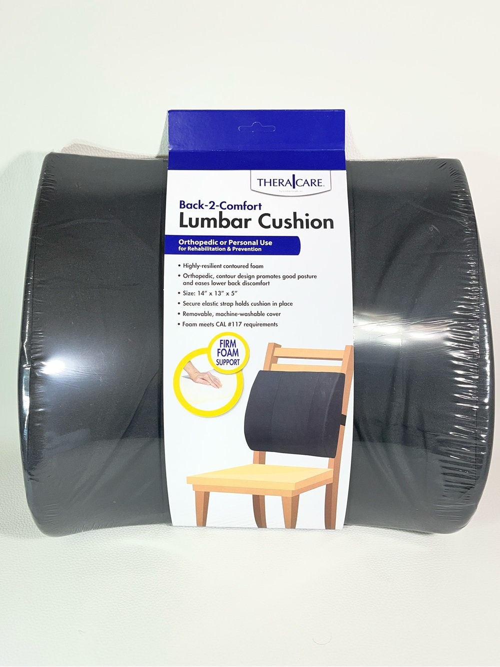 TheraCare Back-2-Comfort Lumbar Cushion Contoured Foam Posture Support